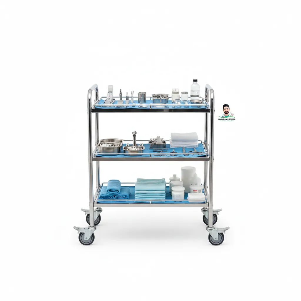 Medical Trolley - Stainless Steel 3-Tier